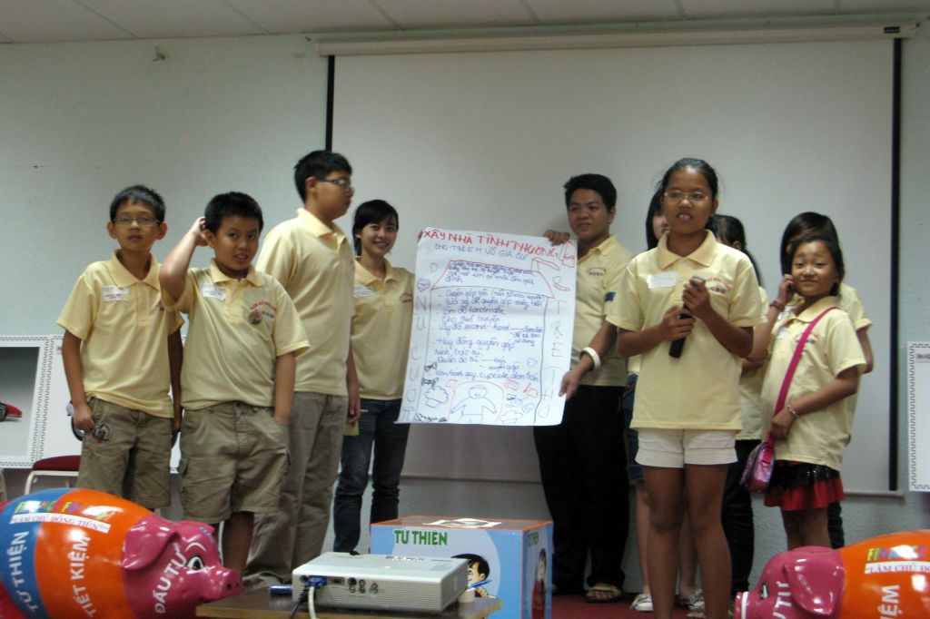 Nhóm học viên trình bày ý tưởng từ thiện